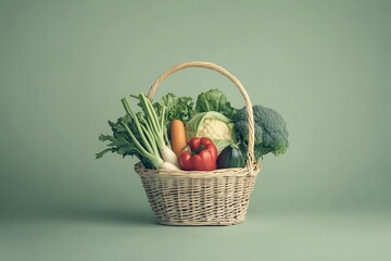 Basket of Fresh Organic Vegetables