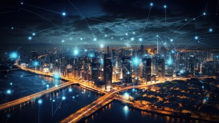 Obraz premium 5G, 6G, Big data wireless network, high speed internet, cloud computing or connect diagram technology, Data storage, service, synchronize, online, financial, Connectivity global, smart city, Gen AI