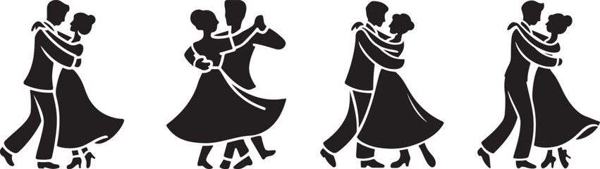 Elegant Dance Couples in Vintage Style