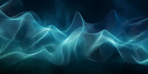 Fototapeta premium Gradient wave patterns illuminated by neon glows create a sleek abstract background with a futuristic aesthetic ideal for various design projects and digital art