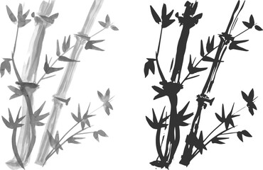 Bamboo Branch Pack Artistic Japanese Painting.