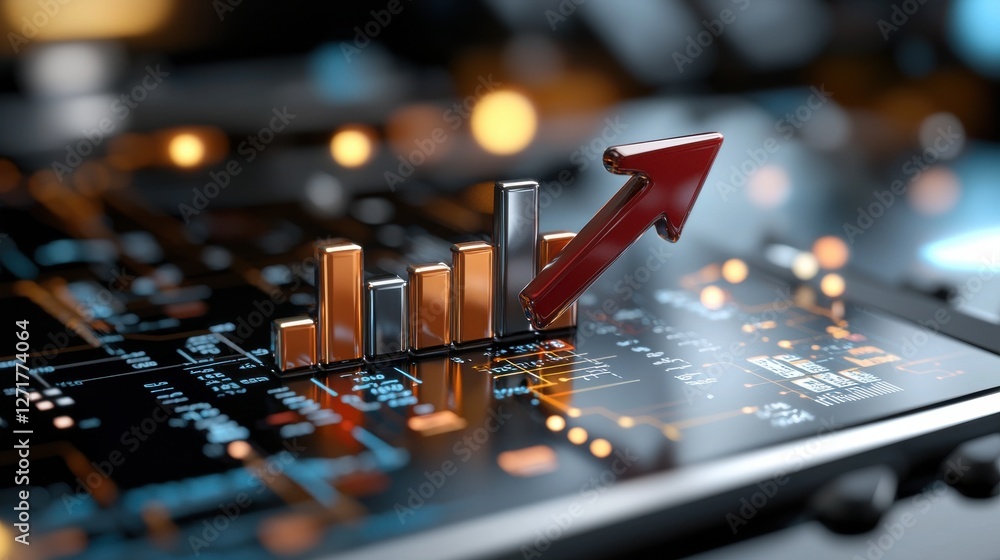 Aufkleber hyper realistic business analytics display