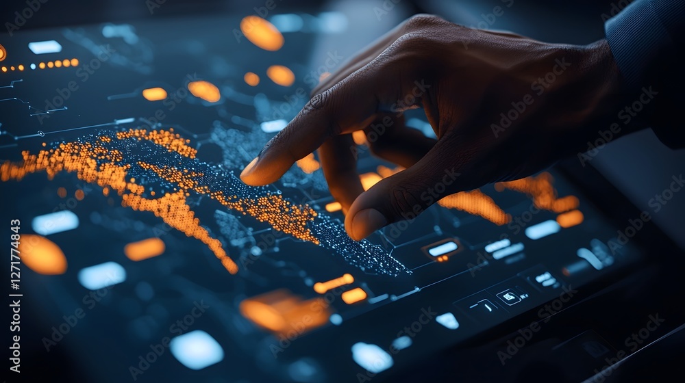 Poster cutting edge holographic intelligence platform designed to combat human trafficking by displaying re