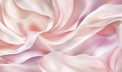 Fototapeta premium Draped pastel pink silk fabric, soft folds, close-up texture, design background