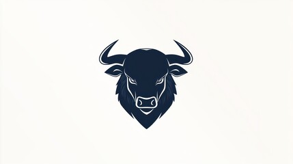 Silhouetted bull head graphic design, potential for branding or logo