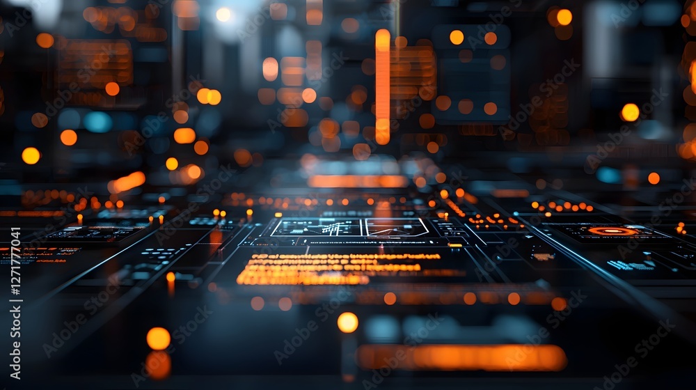 Poster futuristic ai driven corporate diversity and inclusion dashboard visualizing real time holographic e