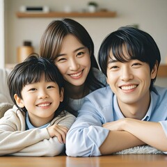 Harmonious family, people, mother, father, family, family members,