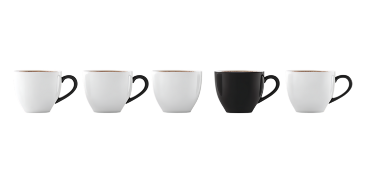 Set of 3D Coffee Cup PNG Against Transparent Background for Cafe Branding, Beverage Promotions, or Morning Routine Concepts