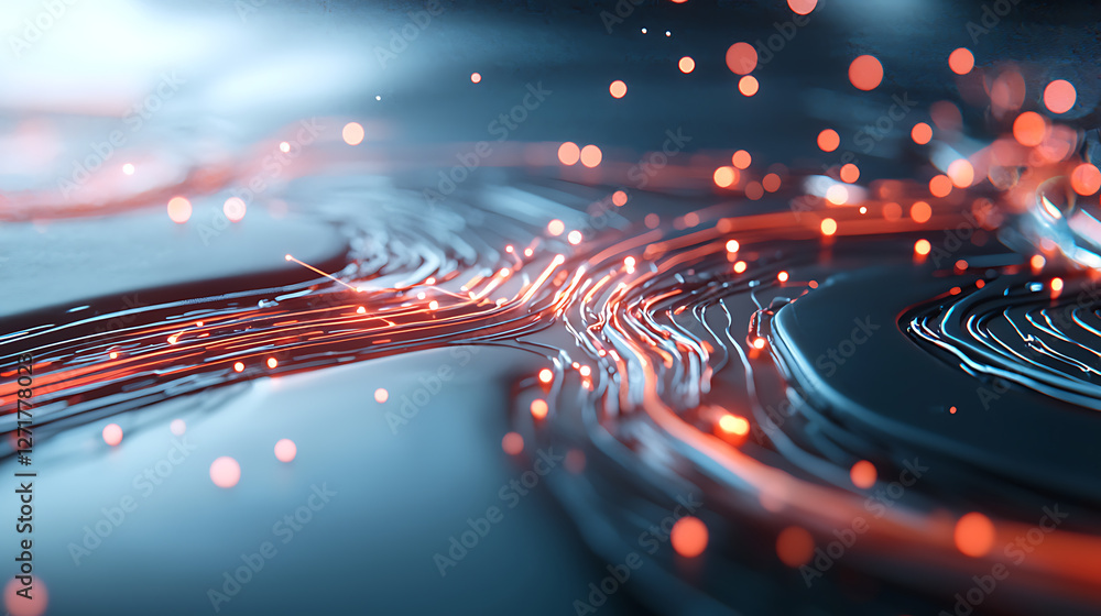 Poster dynamic internet of things visualization futuristic digital environment concept art abstract technol