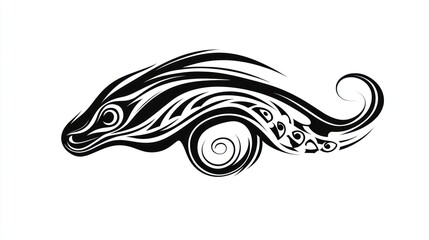 Abstract stylized animal, tribal design, tattoo art, possible use for logo or design element