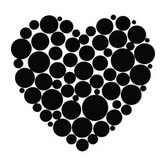a heart shape made of overlapping circular bubbles.