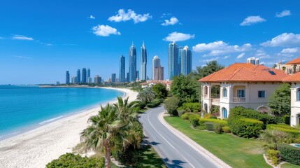 Stunning Panoramic View of Palm Jumeirah Beach