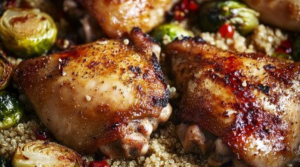 Roasted Chicken Thighs with Quinoa and Vegetables: A Flavorful and Healthy Dinner