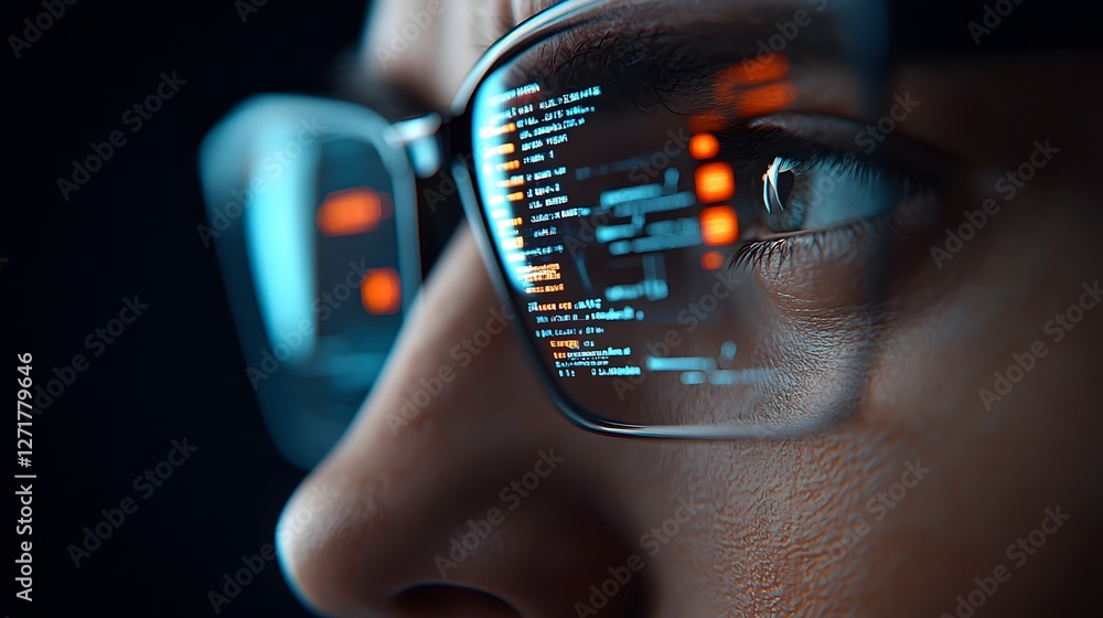 Poster futuristic cyber ethics monitoring center with ai powered holographic analysis of misinformation pri