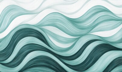 Obraz premium Flowing teal and white pattern ideal for backgrounds in design or websites