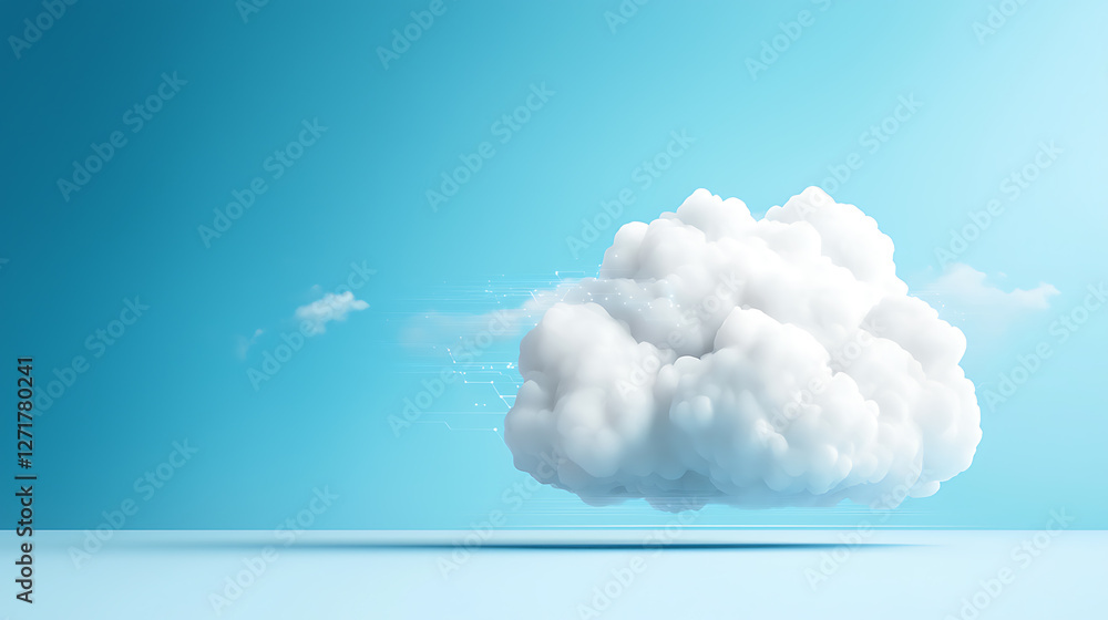 Poster cloud computing infrastructure digital data management modern technology virtual environment aerial 