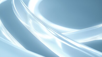 Abstract Light Swirls on a Soft Blue Background with Fluid White Lines, Modern Digital Art showcasing an Elegant Motion Effect, Subtle Color Gradient for Energy Flow, Clean Minimalist Style
