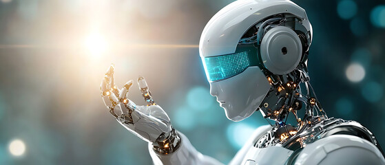 Innovative robotic arms demonstrating ai-powered machine learning capabilities in a futuristic technology lab environment