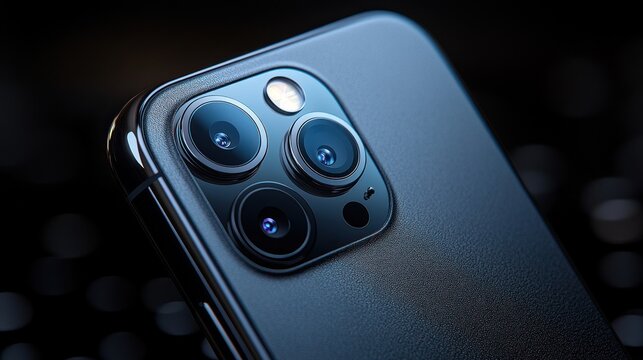 Smartphone camera bokeh dark background