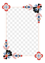 Abstract decorative frame with floral ornament in the corners.