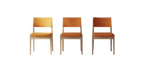 Set of 3D Chair PNG Against Transparent Background for Interior Design, Furniture Branding, or Home Decor Concepts