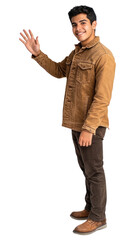 Fototapeta premium PNG Latino man background standing portrait.