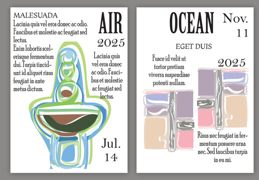 Flyer A4 Abstract Shape on White Background