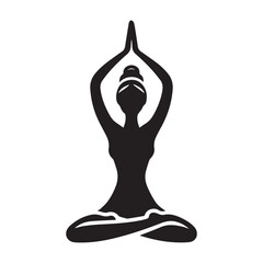 silhouette of a woman in yoga position