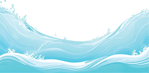 Gorgeous Abstract Ocean Wave Background in Soft Blue and Green Watercolor, Perfect for Use in High-Quality Ocean-Themed Graphic Designs, Artworks, and Creative Projects.