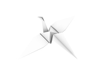 origami bird on white background