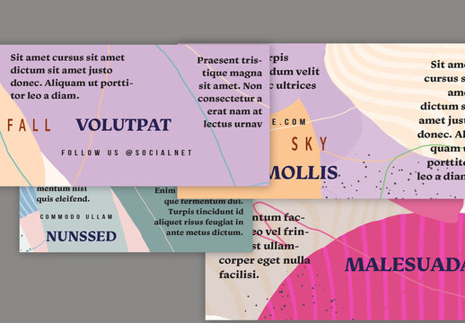 Web Banner Layout Overlapping Blobs Textured With Spots And Lines