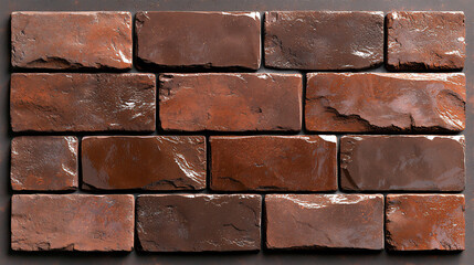 Obraz premium smooth brown brick with reflective finish