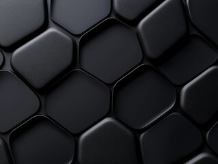 Fototapeta premium Elegant Matte Black Hexagon Geometric Pattern Design Backdrop for Modern Art and Stylish Backgrounds Texture