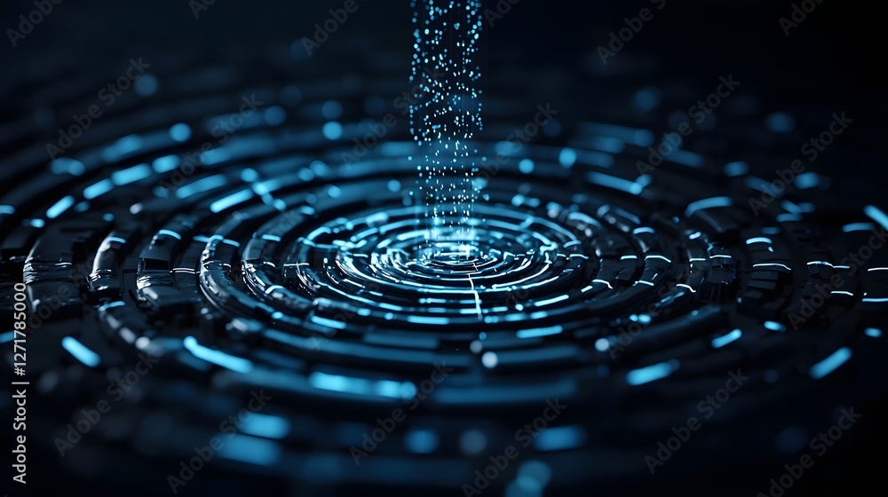 Poster futuristic holographic display showcasing a global water crisis monitoring system with real time ai 