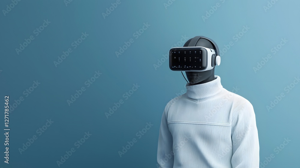 Poster futuristic holographic display with interactive ai powered control panel for data analytics ethical 