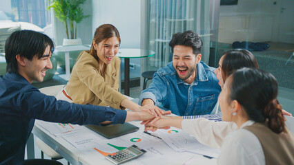 Women in Leadership Businesspeople Colleagues supporting teamwork meeting successful startup development analysis marketing successful project corporate office collaboration accounting plans