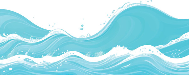 Tranquil Abstract Watercolor Ocean Wave Texture with Soft Shades of Blue and Green, Ideal for Use as a Background in Ocean-Themed or Serene Graphic Designs.
