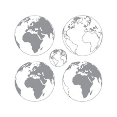 Minimal Earth Vector Icons - Customizable Stroke for App, Template, and Website Projects