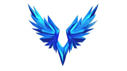 Abstract blue wings logo graphic design (1)