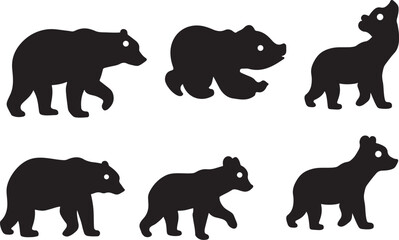 Bear silhouette flat vector icon for animal wildlife and this file is using of any design.