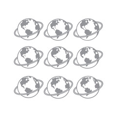Simple Earth Icons with Editable Stroke - Vector Illustrations for Logos, UI, and Web Design