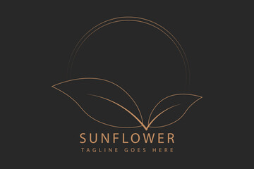 sunflower logo with unique and vintage design