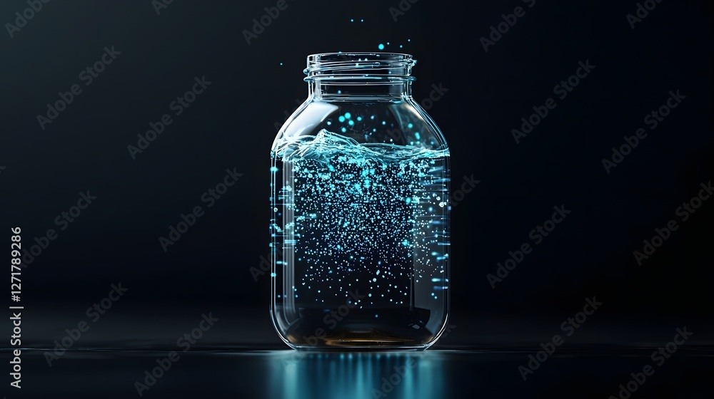 Poster futuristic holographic water monitoring and resource management initiative with real time ai powered