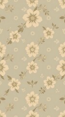 Fototapeta premium A retro-inspired seamless pattern featuring repeating vintage floral patterns, rendered in a soft focus style with muted pastel hues, creating a nostalgic and vintage feel, .