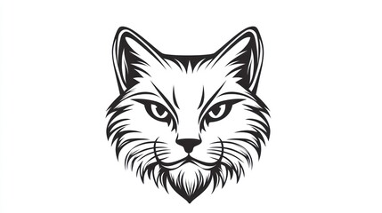 Obraz premium Abstract cat head graphic art