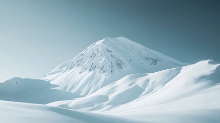 Majestic Snow Covered Mountain Peak Winter Landscape