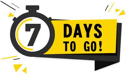 Conto alla rovescia sinistra giorni banner. contare la vendita a tempo. Nove, otto, sette, sei, cinque, quattro, tre, due, uno, zero giorni rimasti. Illustrazione