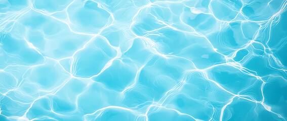 Obraz premium Clear blue water surface with gentle ripples and reflections, creating serene and tranquil atmosphere. Perfect for relaxation and summer vibes