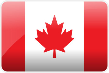 Flag Icon of Canada Country,National Vector Flag Iconic Symbol and Colors of Canada flag.