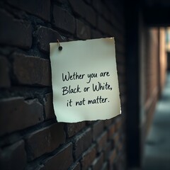 Whether you are Black or White, it does not matter